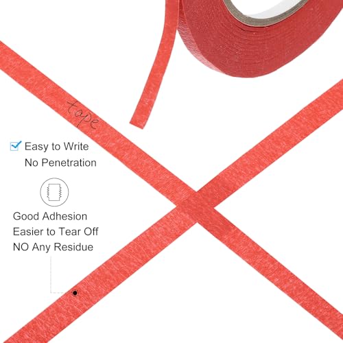 Image of PATIKIL Masking Tape 0.1 Inch x 22 Yard, 3 Roll General Purpose Adhesive Painting Tape Painters Tape for Arts Crafts Label, Red