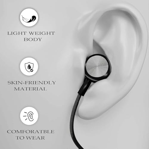 Image of Kratos Tune V4 Black C Type Earphones Wired, Inline Control Type c Headphones with Mic, Sweat Resistant, Comfort Fit Type c Earphone with Volume Control,Metallic c pin Earphones