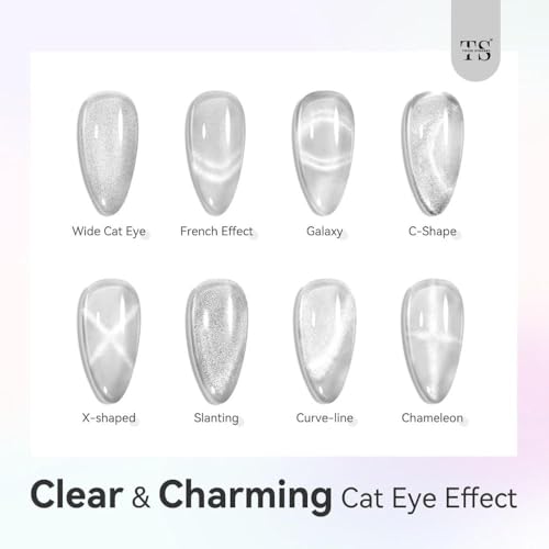 Image of THR3E STROKES Cat Eye Magnet Set for Nails, 10 Pieces, Magnetic Wand for Gel Polish, DIY Nail Art Tools (10 SET WAND MAGNET)