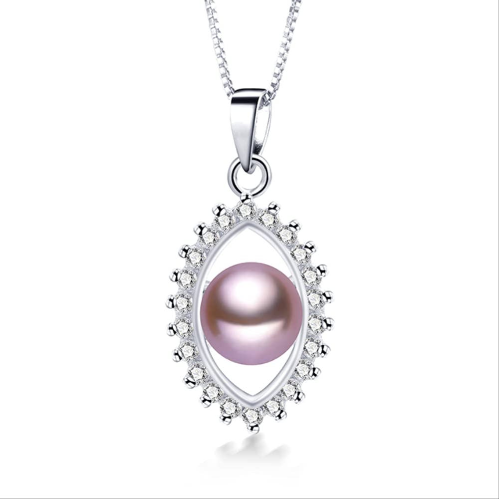 Collier perle véritable anti-ternissement | Pendentif zircon brillant pour peau sensible - 2