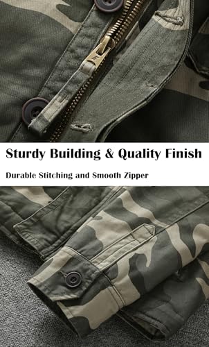 Image of Admitted &Feeling Men's camo Military Jacket Cargo Stand Collar Bomber Jackets Coat