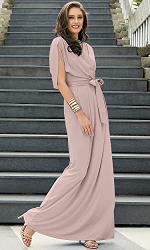 Image of KOH KOH Womens Long Pleated Flowy Modest Evening Wedding Guest Maxi Dress