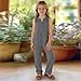 Girl's Linen 2 Piece Outfits Summer Vest Suit Sets V Neck Sleeveless Tank Tops Wide Leg Pants Kids (Grey, 7-8 Years)
