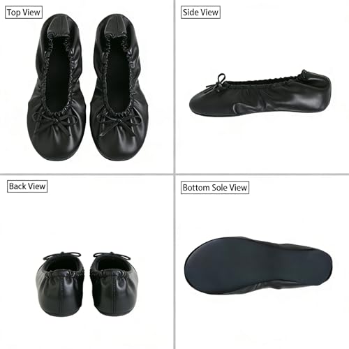 Image of Women's Foldable Ballet Flats - Portable Flat Shoes for Travel and Wedding that Fit in Your Purse