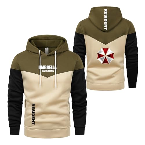 FBWZSAG Sudadera con Capucha De Color En Contraste para Hombre para R.es.i.d.en.t Chándal con Capucha Chaquetas De Entrenamiento Y Fitness Sudaderas con Capucha-LVs||M