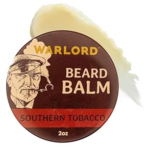 WARLORD Beard Balm for Men – Scented Premium Beard and Scruff Cream & Beard Balm Butter for Facial Hair Hydration, Shaping, Styling, & Itch Relief – Southern Tobacco