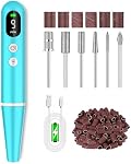 Kit de fichiers sans fil pour perceuse de ongles électriques:Nail File Electric avec 9 Vitesse LED Afficheur pour Gel Acrylique Dip Powder Polish,Manucure Portable Professionnelle Pédicure Rechargeable pour usage à domicile Salon (Blue)