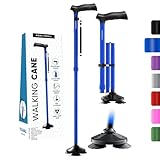 Walking Cane for Men & Women (Blue) Foldable,...