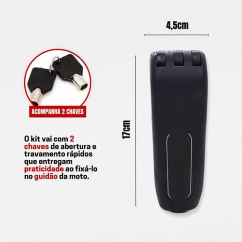 Trava de moto punho manete antifurto freio e acelerador