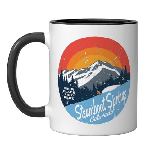 Steamboat Springs Winter Souvenir Mug 11oz Black/White