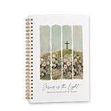 LUMIREX Bibel Notizbuch A5 Blanko, Christliche Geschenke für Frauen, Notizheft mit 80 Seiten, Notepad mit Blumen und Kreuzen, Bibel Zubehör für Kollegen Freunde, Schulanfang Geschenk für Schüler