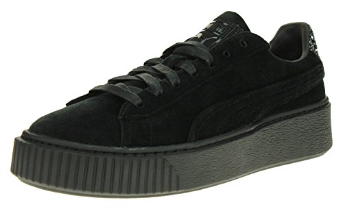 PUMA Women's Suede Platform Fashion Sneackers, Crushed Gem, Black, 6.5
