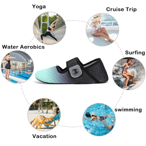 Image of Water Shoes for Women Men Barefoot Beach Swim Aqua Socks Summer Wide Slides Sandals Quick Dry Pool River Sea Sock Shoes