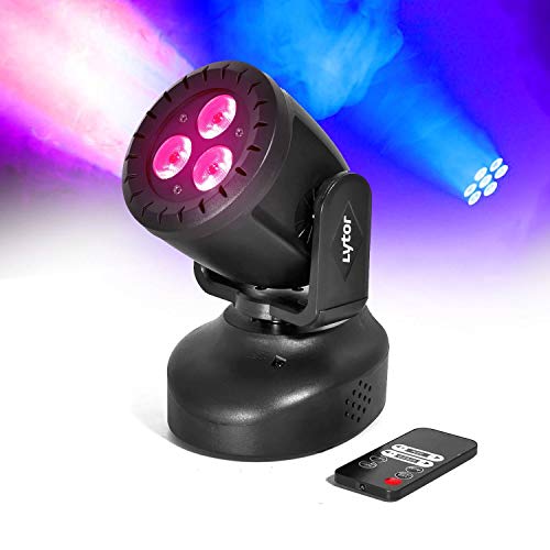 Jeu de lumière type Lyre effet WASH à LEDs 3x4W RGB + UV + Télécommande - Lytor WASH 3