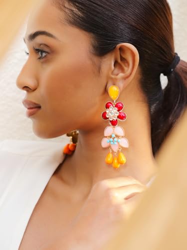 Image of Rubans Statement Drop & Dangle Earrings Stylish Trendy Jewellery Gift for Women & Girls