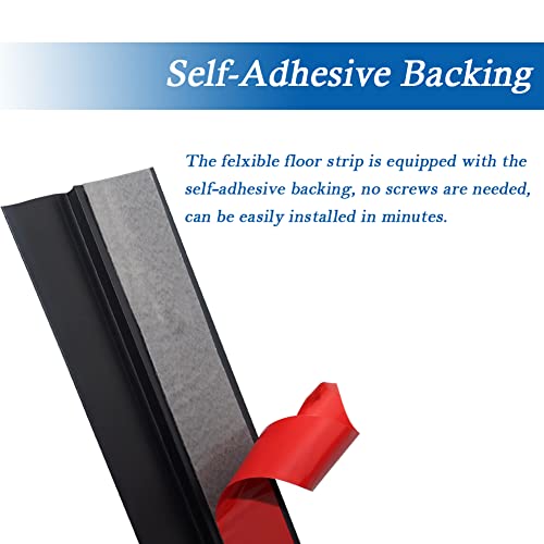 Floor Transition Strip Self Adhesive Carpet & Flooring Transitions Edging Trim Strip Pvc Threshold Transitions Suitable For Threshold Height Less Than 5Mm (6.56Ft, Black) #TOP3