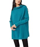 Free People Ottoman Mock Neck Slouchy Tunic, Long Sleeve, Electric Teal SM (Women's 4-6)