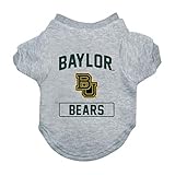 Littlearth unisex-adult NCAA Baylor Bears Pet T-Shirt with Team Logo and Name, Grey, X-Small