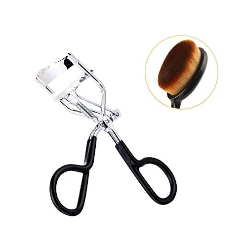 Women Eye Lash Curler Lady Wonderful Pro Handle Eye Lashes Curling With Loose Powder Brush For Your Beauty