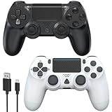 YCCSKY Wireless P4 Controller,Gamepad für P4/Pro/Slim/PC-Schwarz und Weiß, mit Turbo-Option,...