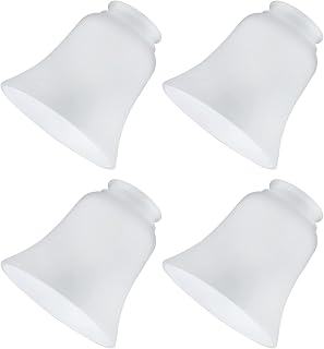 Glass Shade Replacement for Light Fixtures, 4 Pack Ceiling Fan Light Covers, Frosted Opal Color Ceiling Fan Glass Globes, 4 3/4" Diameter, 2 1/8" Fitter