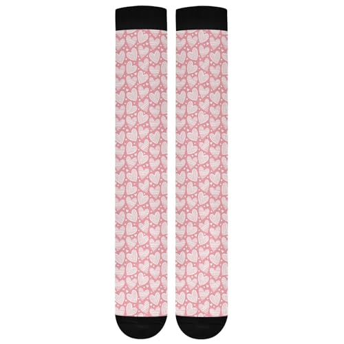 ZRWLUCKY Meias de compressão para mulheres e homens, dia dos namorados, meias de compressão, circula