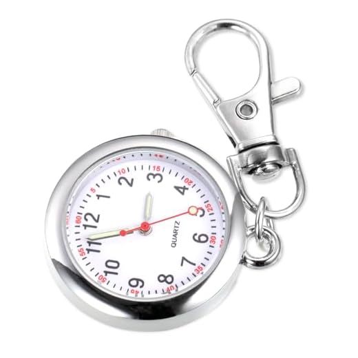 Karabineruhr Taschenuhr mit Schlüsselanhänger Krankenschwester Uhr Schwesternuhr Quarzwerk Pflegeuhr Quarzuhr Pflege Pulsuhr Taschenuhren für Damen Ärzte Krankenschwestern Sanitäter Köche (Silbern)