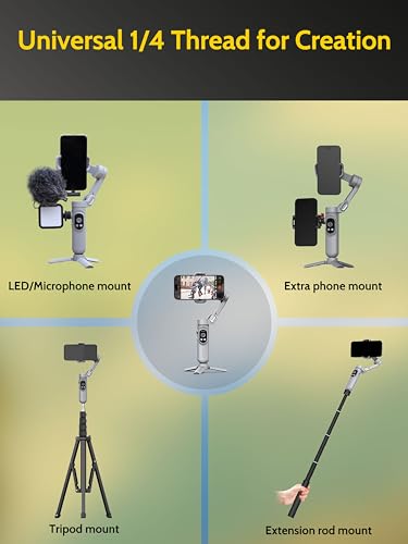 Estabilizador de cardán para smartphone de 3 ejes AOCHUAN con luz LED integrada 6