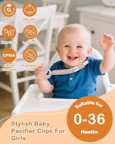 Image of ALVABABY Pacifier Clips 8 Pack Pacifier Binky Paci Holder Leashes for Teethers 8DP20A