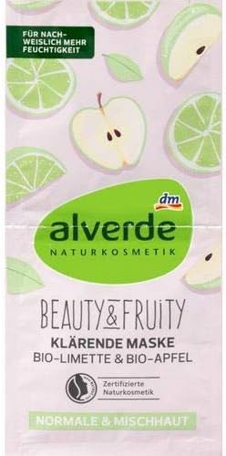 Alverde Beauty and Fruity Clarifying Mask with Bio-Lime and Bio-Apple 15ml