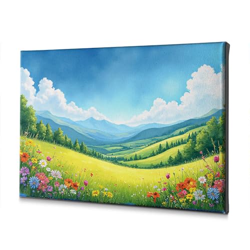 Impression sur toile d'une prairie fleurie pour insuffler la joie dans votre intérieur