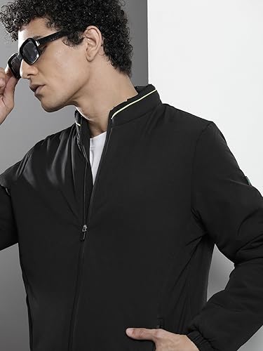 Image of The Indian Garage Co Men Slim Fit Solid Puffer Jackets