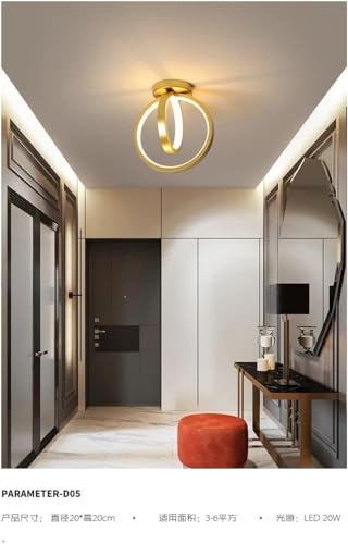 Plafonnier rond suspension luminaire intérieur noir doré dimmable - 3