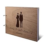Als Fotoalbum geeignet,Holzcover,Hochwertiges Naturpapier,Gut zum Beschriften,Individuell lasergraviert