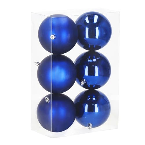 SPRINGOS Weihnachtskugeln Kunststoffkugeln 6 Stück pro Packung Durchmesser 10 cm
