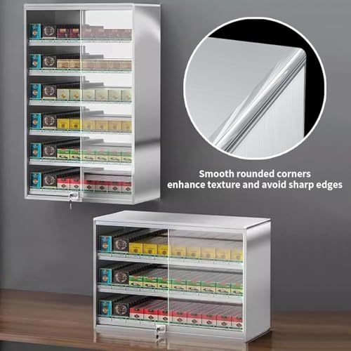 Présentoir à cigarettes élégant en aluminium avec vitrine verrouillable solide - 4