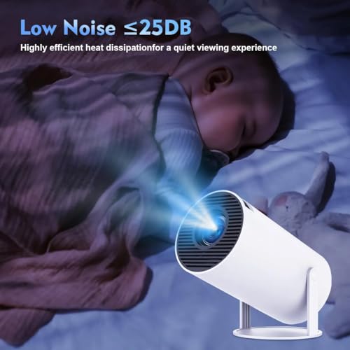 Image of Smart LED Projector with 720p HD Resolution, Rotatable Design, Built-in Streaming Apps 2000 Lumens, Screen Mirroring, 3 Watts Speaker (White)
