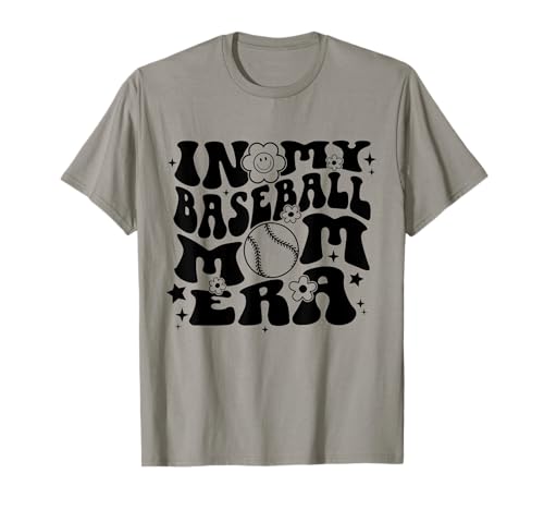 En la era de mi madre de béisbol, Retro Groovy Sports Parent Camiseta