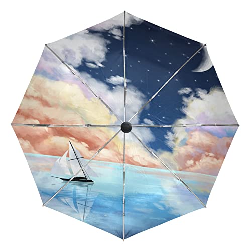 Parapluie automatique pliant robuste contre le vent et le soleil fort