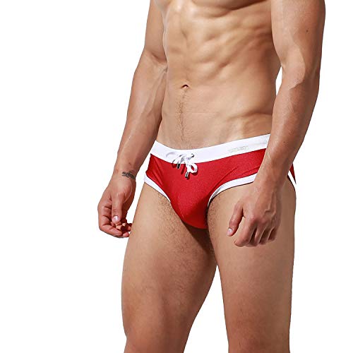 Men's Nylon Drawstrings Swimwear Replaceable Pad Pouch Swimsuit2