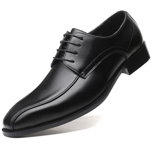 WUIWUIYU Men's Oxfords Lace-up Business Dress Formal Business Shoes Wedding Wingtips Oxfords Derby Bluchers Leather Shoes