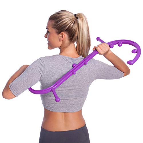 Body Back Buddy Classic - Trigger Point Back Massager, Full Body Muscle Pain Relief, Handheld Massage Stick, Massage Cane, Instructions Included (Purple Marbled) - Thumbnail 3