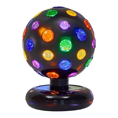Playbees Rotating Disco Ball with LED Lights - Create a Dazzling Dance Atmosphere - Neon Birthday Party Vibes - Dance Party Supplies & Accessories - 11"