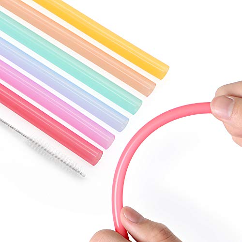 Silicone drinking straws , diameter 0.35 inch reusable straws for…