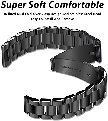 Giaogor Bands Compatible with Fossil Gen 6 Smartwatch Band Solid Stainless Steel Metal Band for Fossil Gen 6 42mm / 44mm Smartwatch (Silver-Rose Gold - Image 3