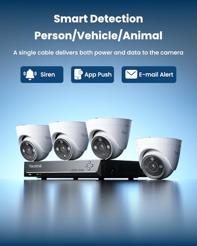Image of REOLINK New Version 12MP Smart Security System with AI Video Search, Person /Vehicle /Animal Detection Color & Infrared Night Vision, Two-Way Talk, 24 /7 Recording, Perimeter Protection, RLK8-1200D4-A