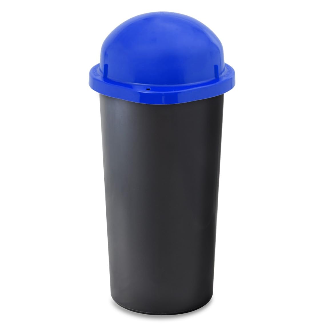 KUEFA HD 60L Müllsackständer Mülleimer mit Scharnierdeckel und Klemm-Ring Gelber Sack Blau