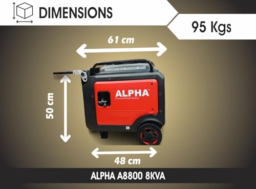 Image of AK POWER SERVICE ALPHA A8800-8000 Watts & 8KW Super Silent Inverter Generator- Remote Star & Self Start|Eco & Turbo Mode|Silent Generator|Home & Commercial Use|Life Time Spare|1 Year Brand Warranty