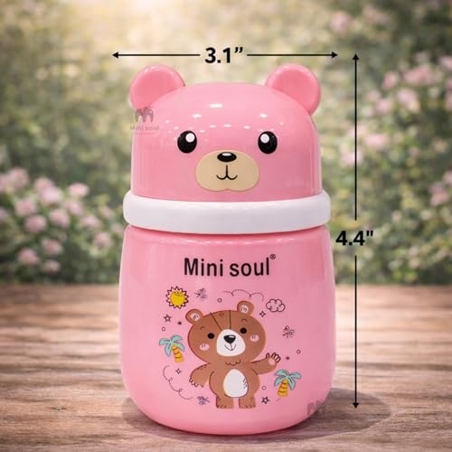 Image of Baby Powder Puff with Opaque Container Soft Feather Sponge Powder Applicator for Newborn & Infant Mess-Free, Leak-Proof, Baby-Safe Design Pink