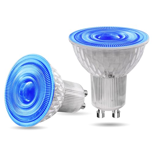 Applicazione Versatile: La lampadina LED blu GU10 è ideale per una varietà di impostazioni. È perfetta per le decorazioni stagionali come Natale e Halloween, nonché per luci da parete, illuminazione giardino all'aperto e luci da palcoscenico.